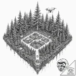 Tattoo design, a drone’s view of a forest, bu… – tattoo sketch (№1751567353_0, 03.07.2025 18:29) — tattoovalue.net