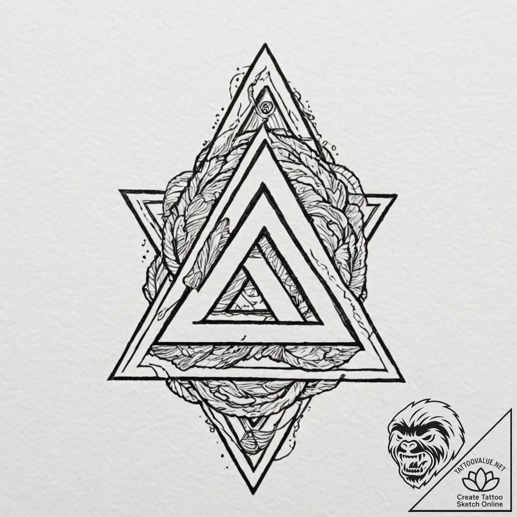 Tattoo design, the valknut symbol, each of th... - tattoo sketch (№1751567868_0, 03.07.2025 18:37) — tattoovalue.net