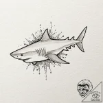 Tattoo design, a simple outline of a shark, b… – tattoo sketch (№1751568212_0, 03.07.2025 18:43) — tattoovalue.net
