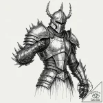 Tattoo sleeve design, grimdark fantasy, knigh… – tattoo sketch (№1751568301_0, 03.07.2025 18:45) — tattoovalue.net