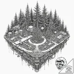 Tattoo design, drone’s view of a forest, but… – tattoo sketch (№1751572226_0, 03.07.2025 19:50) — tattoovalue.net