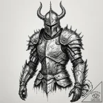Tattoo sleeve design, grimdark fantasy, knigh… – tattoo sketch (№1751572380_0, 03.07.2025 19:53) — tattoovalue.net