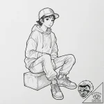 (aesthetic of slice-of-life manga, lo-fi hip… – tattoo sketch (№1751572622_0, 03.07.2025 19:57) — tattoovalue.net