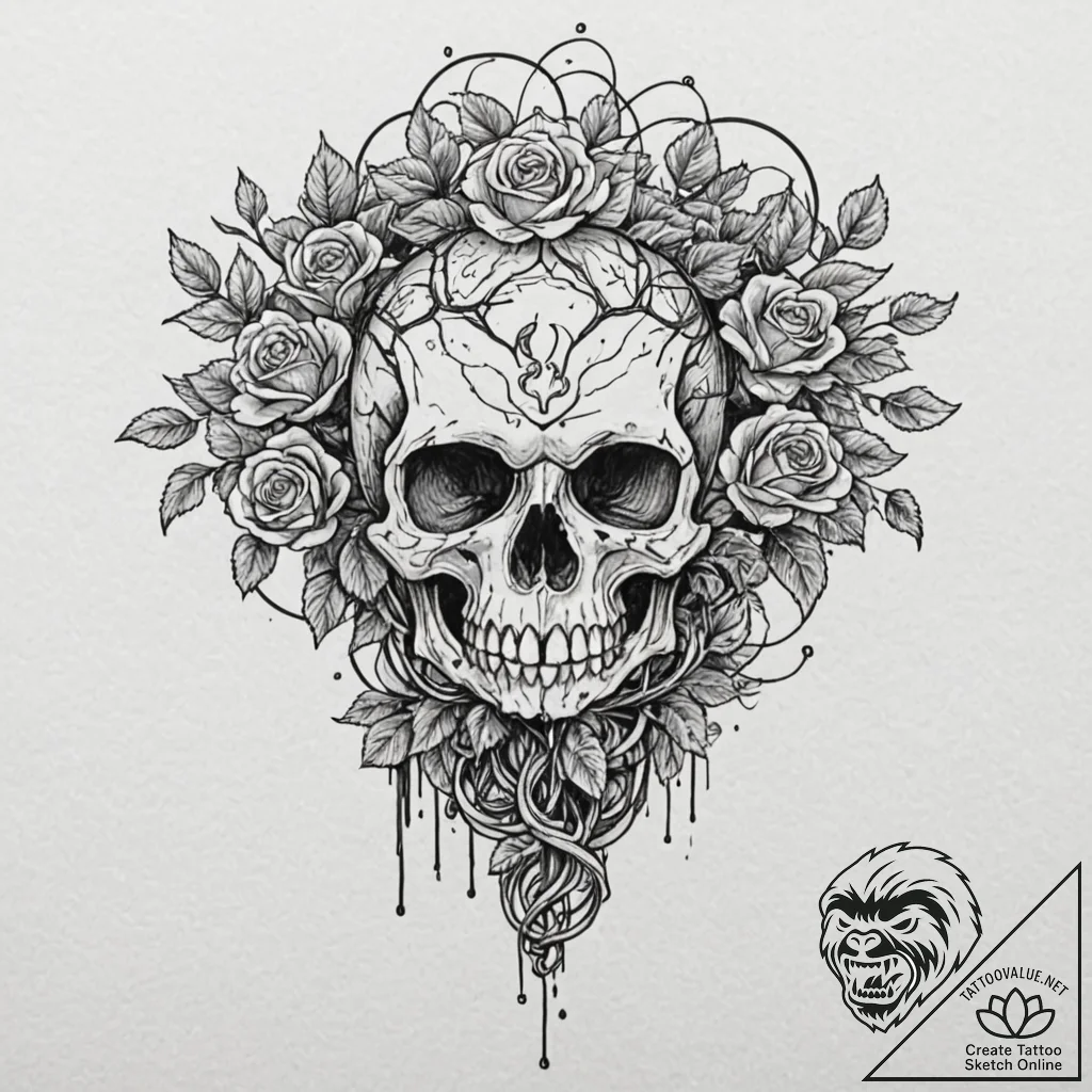 Tattoo design, yggdrasil, but its branches ar... - tattoo sketch (№1751572708_0, 03.07.2025 19:58) — tattoovalue.net