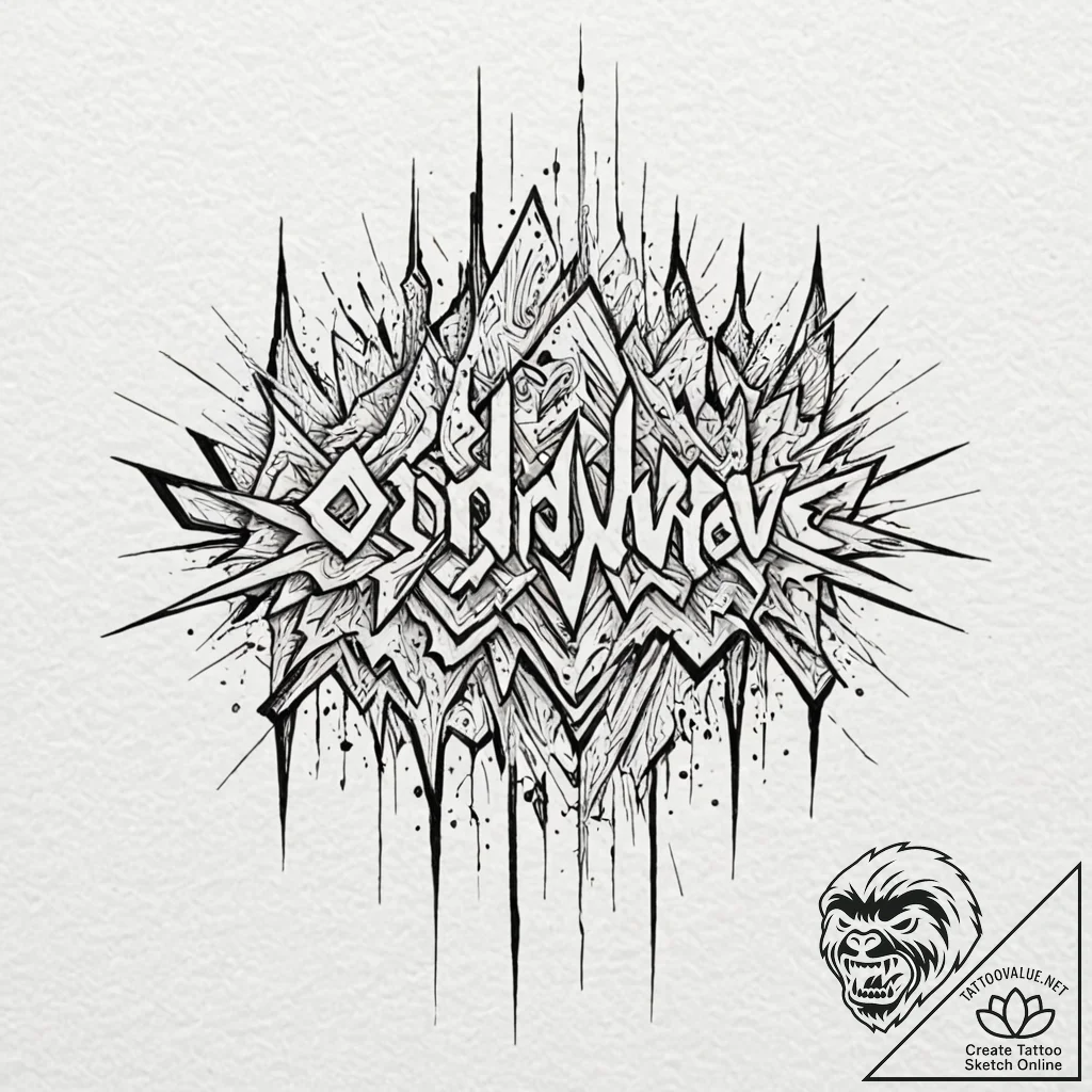 Tattoo design, a soundwave of a specific word... - tattoo sketch (№1751572966_0, 03.07.2025 20:02) — tattoovalue.net