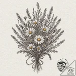 Tattoo design, a small bouquet of wildflowers… – tattoo sketch (№1751573051_0, 03.07.2025 20:04) — tattoovalue.net