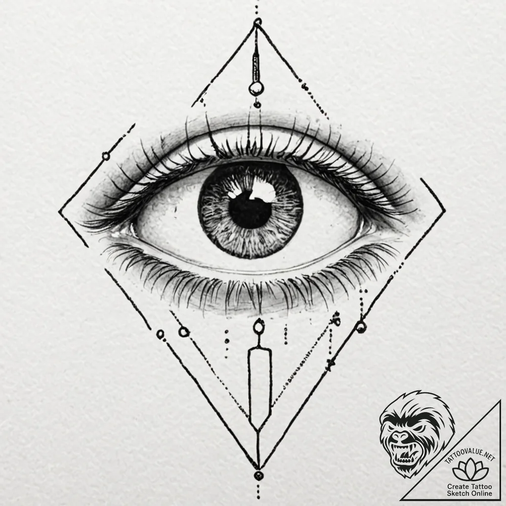 Tattoo design, a human eye, the pupil is the... - tattoo sketch (№1751573740_0, 03.07.2025 20:15) — tattoovalue.net