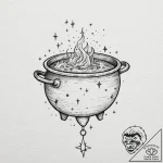 Tattoo design, a cauldron, with the constella… – tattoo sketch (№1751574767_0, 03.07.2025 20:32) — tattoovalue.net