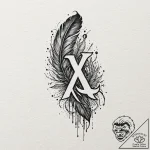 Tattoo design, a realistic raven feather that… – tattoo sketch (№1751575628_0, 03.07.2025 20:47) — tattoovalue.net