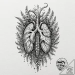 Tattoo design, a human lung, depicted as a be… – tattoo sketch (№1751575886_0, 03.07.2025 20:51) — tattoovalue.net