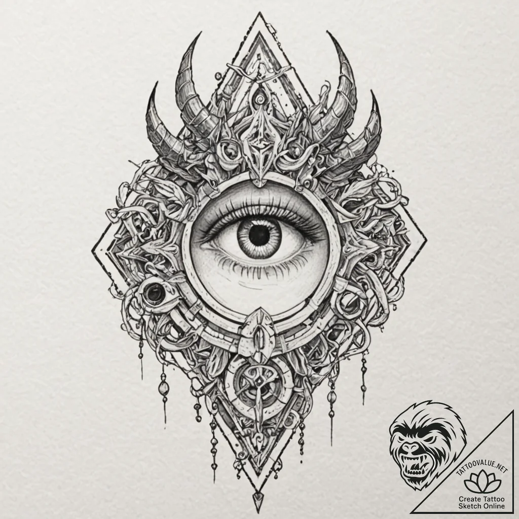 Tattoo sketch of odin with one mechanical eye... - tattoo sketch (№1751576316_0, 03.07.2025 20:58) — tattoovalue.net