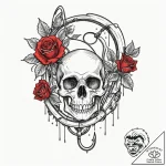 Tattoo design, a fishing hook, baited with a… – tattoo sketch (№1751576401_0, 03.07.2025 21:00) — tattoovalue.net