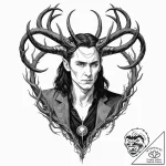 Tattoo design, loki as the shadow cast by ygg… – tattoo sketch (№1751576491_0, 03.07.2025 21:01) — tattoovalue.net