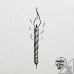 Tattoo design, a matchstick, half burnt, repr… – tattoo sketch (№1751576659_0, 03.07.2025 21:04) — tattoovalue.net