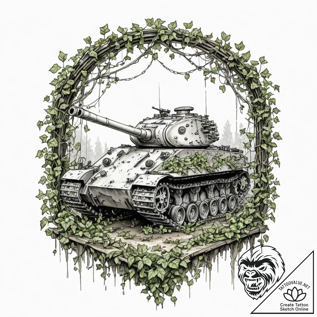 Tattoo design, the destroyed, skeletal remain... - tattoo sketch (№1751577169_0, 03.07.2025 21:12) — tattoovalue.net