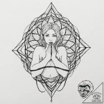 Tattoo design, a human figure made of shatter… – tattoo sketch (№1751577345_0, 03.07.2025 21:15) — tattoovalue.net