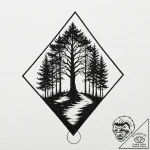 Tattoo design, a silhouette of a forest treel… – tattoo sketch (№1751578375_0, 03.07.2025 21:32) — tattoovalue.net
