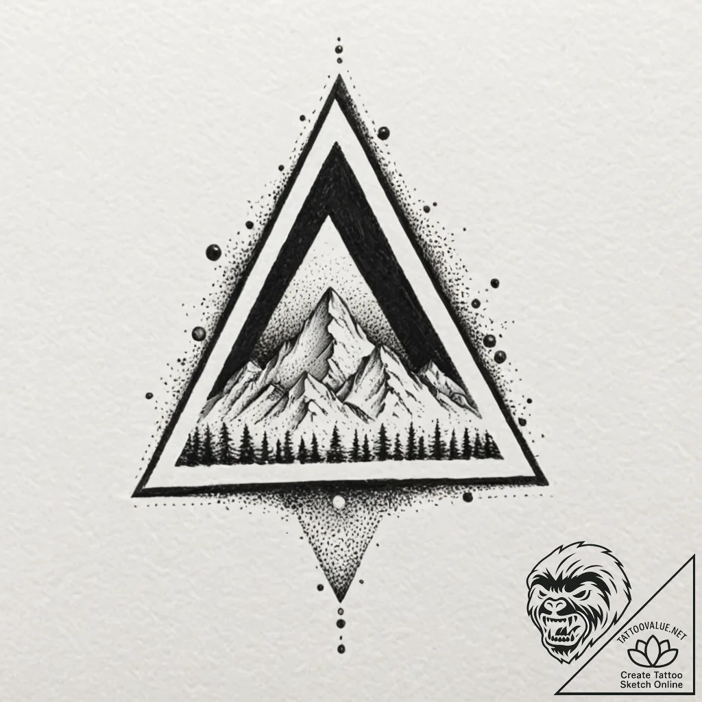 Tattoo design, handpoke style, a pattern of t... - tattoo sketch (№1751578548_0, 03.07.2025 21:35) — tattoovalue.net