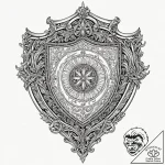 Tattoo design, a shield, but its surface is a… – tattoo sketch (№1751578635_0, 03.07.2025 21:37) — tattoovalue.net