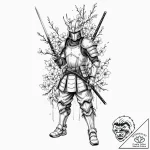 Tattoo sleeve design, cyber-samurai fusion, s… – tattoo sketch (№1751578977_0, 03.07.2025 21:42) — tattoovalue.net