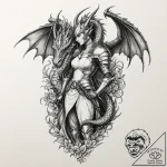Tattoo sleeve design, knight and the dragones… – tattoo sketch (№1751579834_0, 03.07.2025 21:57) — tattoovalue.net