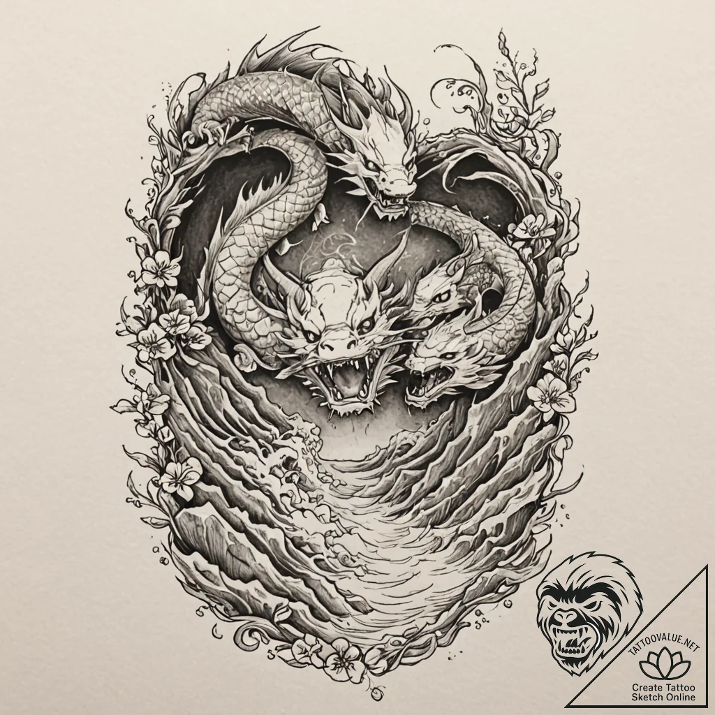 Tattoo sleeve design, dungeon crawler, a part... - tattoo sketch (№1751580434_0, 03.07.2025 22:07) — tattoovalue.net