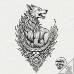 Tattoo sketch — wolf spine stretched into a s… – tattoo sketch (№1751581207_0, 03.07.2025 22:20) — tattoovalue.net