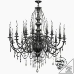 Tattoo design, a chandelier made of human bon… – tattoo sketch (№1751581292_0, 03.07.2025 22:21) — tattoovalue.net