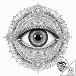 Tattoo design, close up of an eye, the iris i… – tattoo sketch (№1751582063_0, 03.07.2025 22:34) — tattoovalue.net