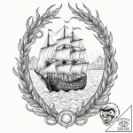 Tattoo design, a fleet of longships sailing n… – tattoo sketch (№1751582149_0, 03.07.2025 22:35) — tattoovalue.net