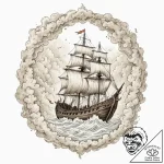 Tattoo design, a viking longship sailing on a… – tattoo sketch (№1751582235_0, 03.07.2025 22:37) — tattoovalue.net