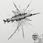 Tattoo design, a javelin missile in flight, m… – tattoo sketch (№1751582574_0, 03.07.2025 22:42) — tattoovalue.net