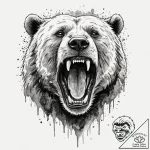Tattoo design, a berserker’s face mid-scream,… – tattoo sketch (№1751582663_0, 03.07.2025 22:44) — tattoovalue.net