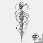 Tattoo design, a human spine morphing into a… – tattoo sketch (№1751582832_0, 03.07.2025 22:47) — tattoovalue.net