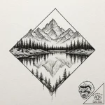 Tattoo design, a mountain range with its perf… – tattoo sketch (№1751583003_0, 03.07.2025 22:50) — tattoovalue.net