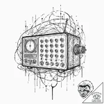 Tattoo design, a radio, cracked and broken, g… – tattoo sketch (№1751583175_0, 03.07.2025 22:52) — tattoovalue.net