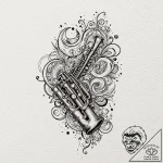 Tattoo sketch — bone flute carved with forgot… – tattoo sketch (№1751583864_0, 03.07.2025 23:04) — tattoovalue.net