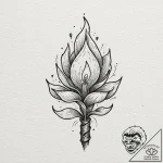 Tattoo design, handpoke style, a little flame… – tattoo sketch (№1751584119_0, 03.07.2025 23:08) — tattoovalue.net