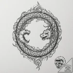 Tattoo design, an ouroboros serpent, but it’s… – tattoo sketch (№1751584464_0, 03.07.2025 23:14) — tattoovalue.net