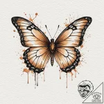 Tattoo design, a beautiful butterfly, its win… – tattoo sketch (№1751584978_0, 03.07.2025 23:22) — tattoovalue.net
