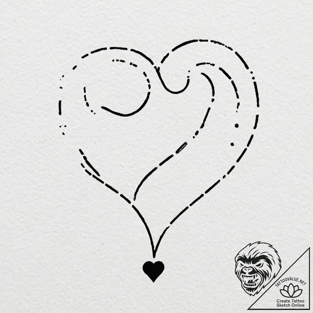 Tattoo design, handpoke style, a question mar... - tattoo sketch (№1751585496_0, 03.07.2025 23:31) — tattoovalue.net