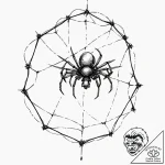 Tattoo design, a drone caught in a spiderweb… – tattoo sketch (№1751585668_0, 03.07.2025 23:34) — tattoovalue.net