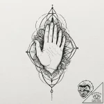 Tattoo design, handpoke style, three dots (….. – tattoo sketch (№1751585753_0, 03.07.2025 23:35) — tattoovalue.net