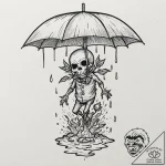 Tattoo design, a kasa-obake (umbrella ghost),… – tattoo sketch (№1751585838_0, 03.07.2025 23:37) — tattoovalue.net