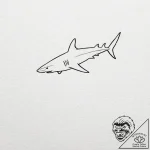 Tattoo design, a simple outline of a shark, b… – tattoo sketch (№1751586267_0, 03.07.2025 23:44) — tattoovalue.net