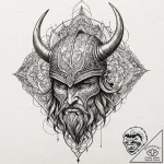 Tattoo sketch of a broken viking helmet with… – tattoo sketch (№1751586439_0, 03.07.2025 23:47) — tattoovalue.net