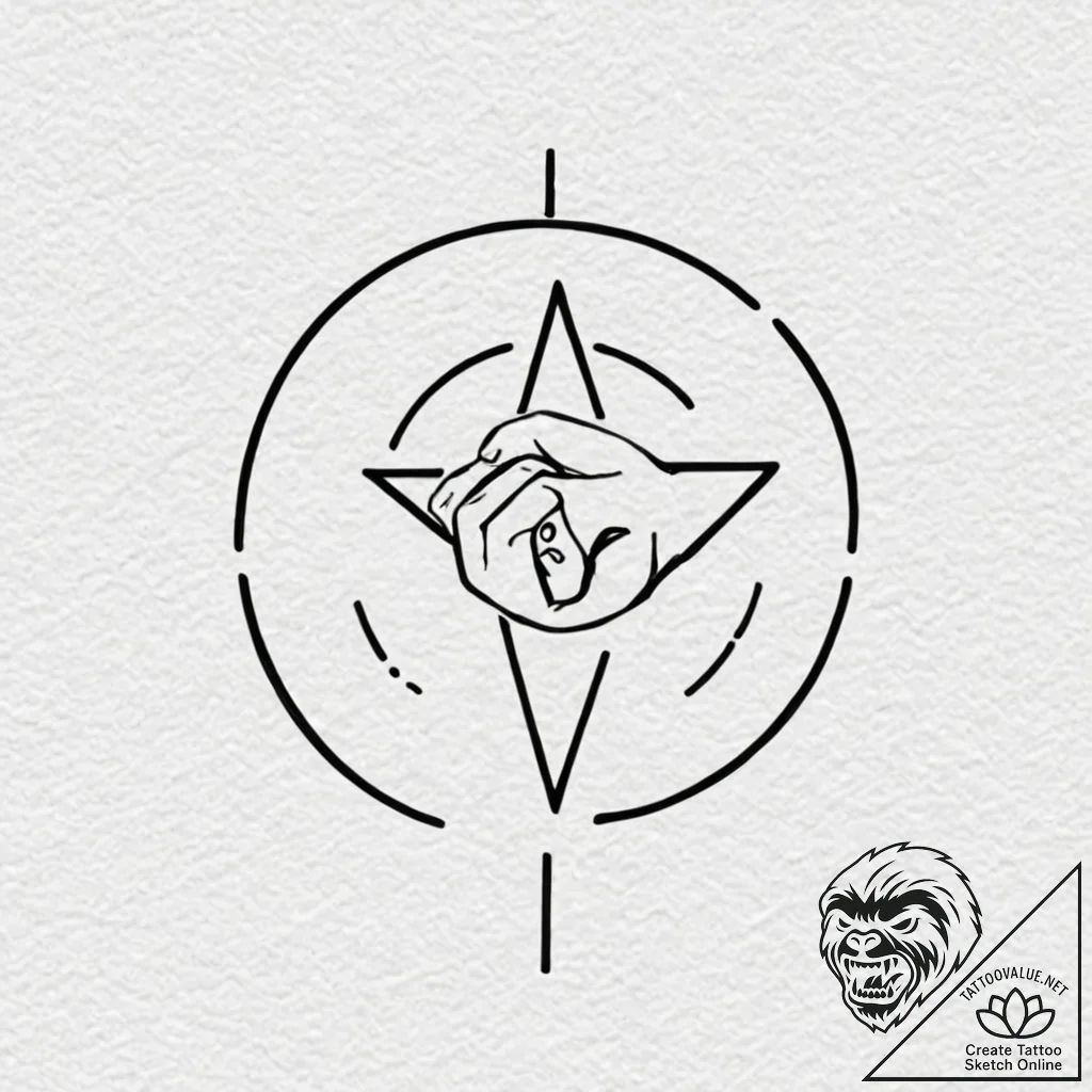Tattoo design, handpoke style, a simple "play... - tattoo sketch (№1751586788_0, 03.07.2025 23:53) — tattoovalue.net