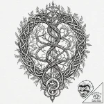 Tattoo design, a viking warrior’s dna helix,… – tattoo sketch (№1751587122_0, 03.07.2025 23:58) — tattoovalue.net