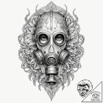 Tattoo design, a gas mask, but it is stylized… – tattoo sketch (№1751587207_0, 04.07.2025 00:00) — tattoovalue.net