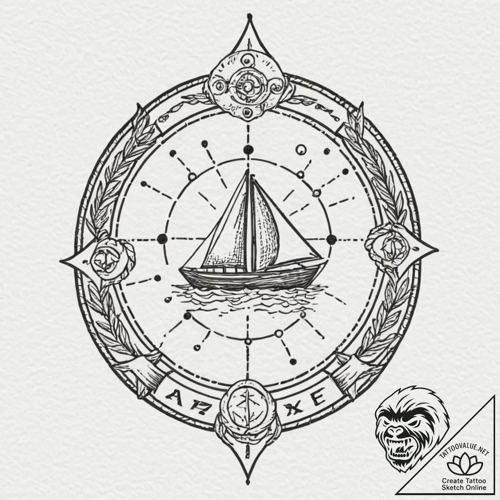 Tattoo design, handpoke style, a series of ra... - tattoo sketch (№1751587463_0, 04.07.2025 00:04) — tattoovalue.net